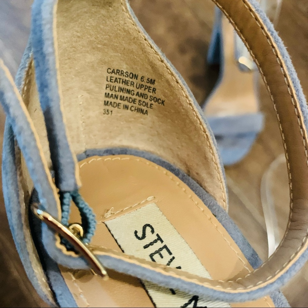 Steve Madden Carrson 6.5 Leather Suede Heels - Picture 8 of 9